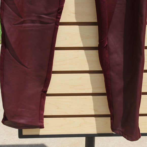 Mossimo Leather-look Stretch Extensible Pants - Maroon - Size 10 - Picture 3 of 12